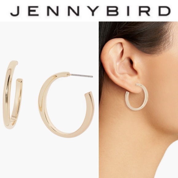 Jenny Bird Slim Doune Hoop Earrings in Gold 120$ - Picture 1 of 7